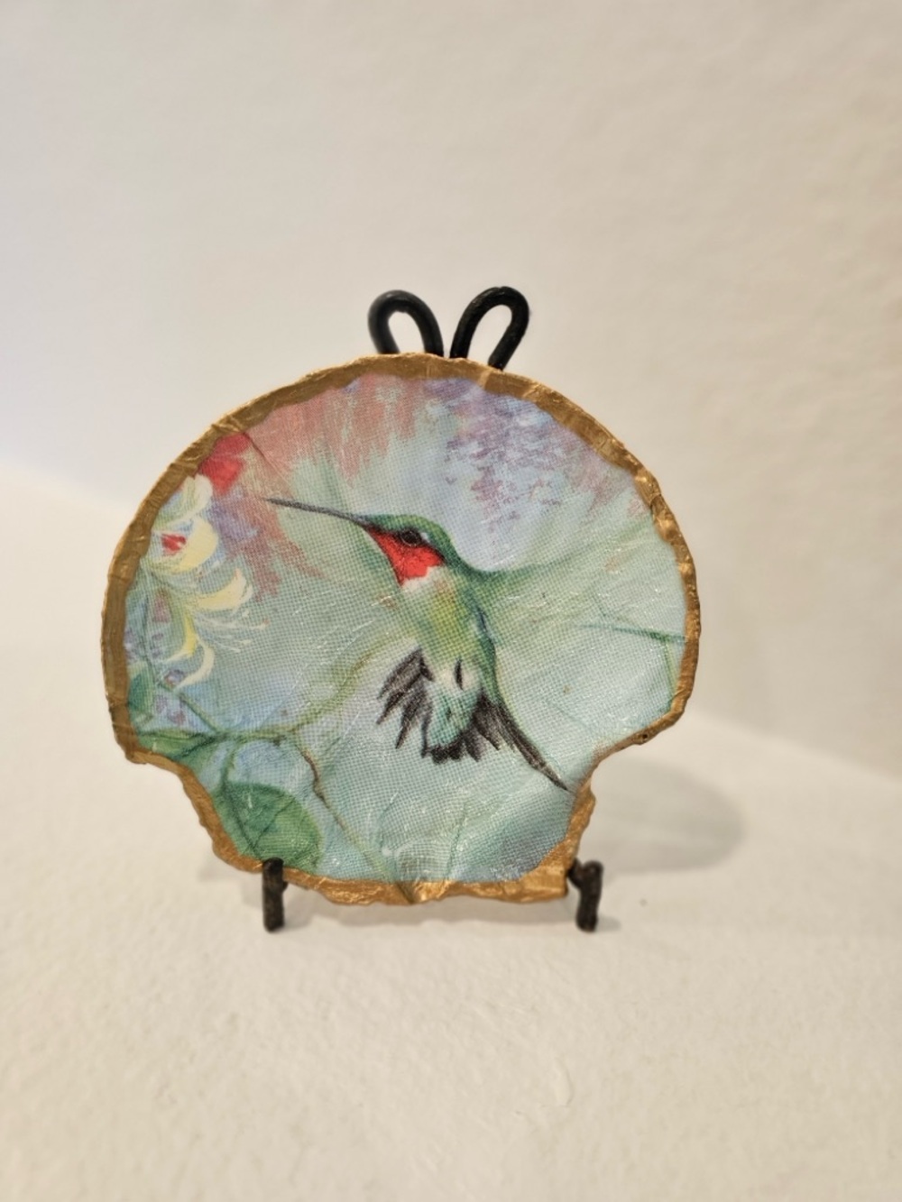 Hummingbird Handmade Seashell Jewelry Trinket Dish Tray